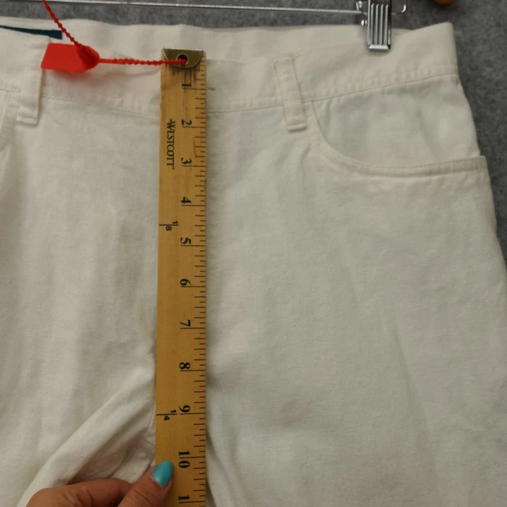 PERRY ELLIS Linen Pants Mens 30x32 White Slim Fit Tapered Trouser Summer Light